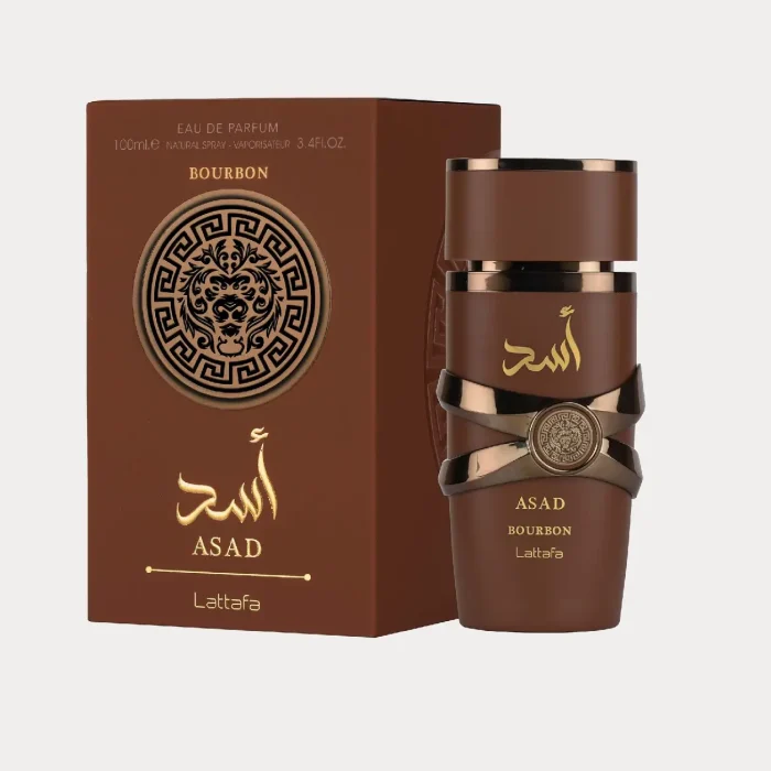 Lattafa Asad Bourbon Eau de Parfum Spray, 3.4 Ounce / 100 ml